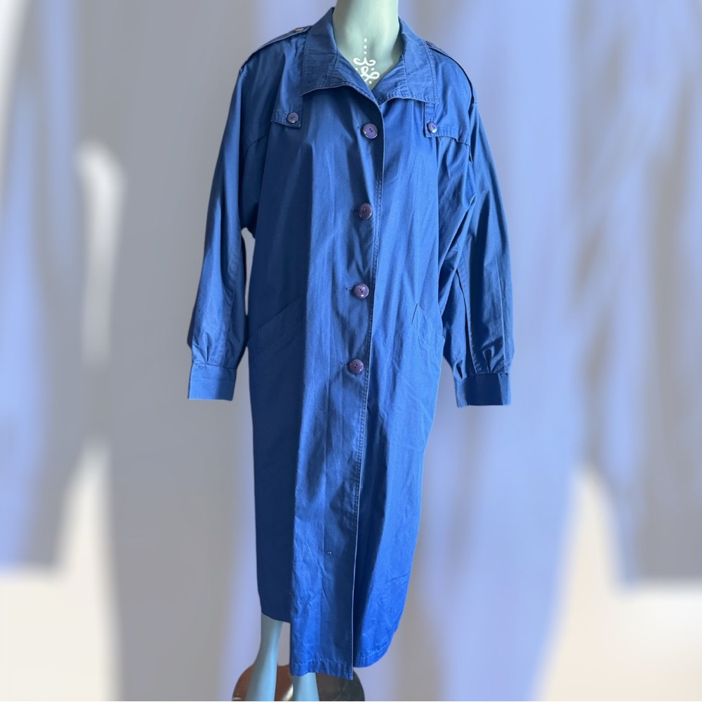 Vintage Saphire blue trench coat